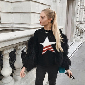 Black Raccoon Feather Fur Jacket