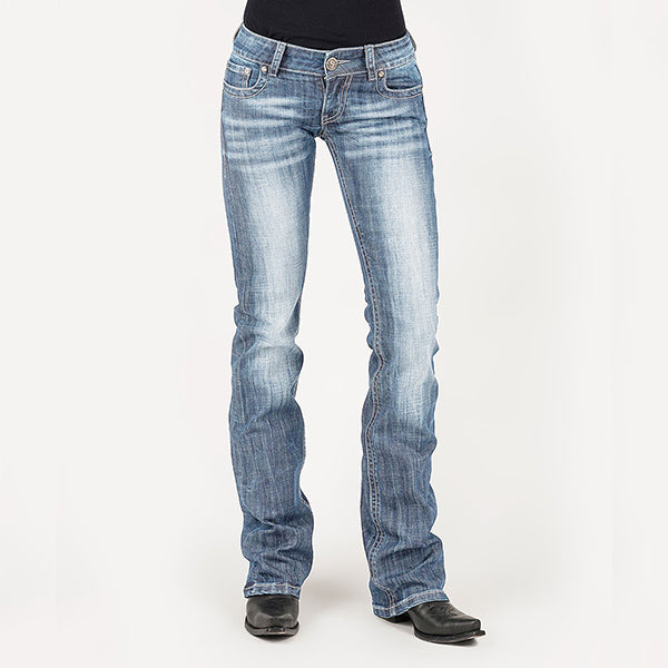 Blue Arrow Washed Bootcut jeans de equitación para mujer