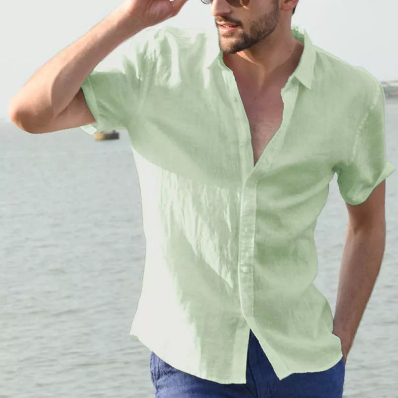 Herren Urlaub Leinen Casual Shirt