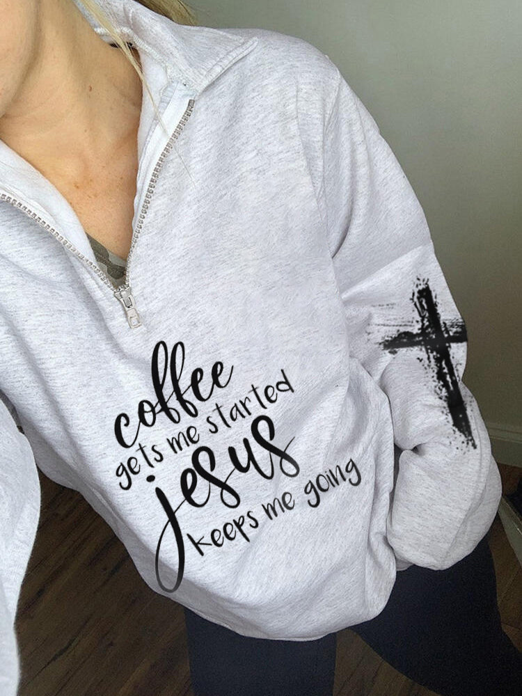 El café me conduce Jesús me sostiene en una cremallera