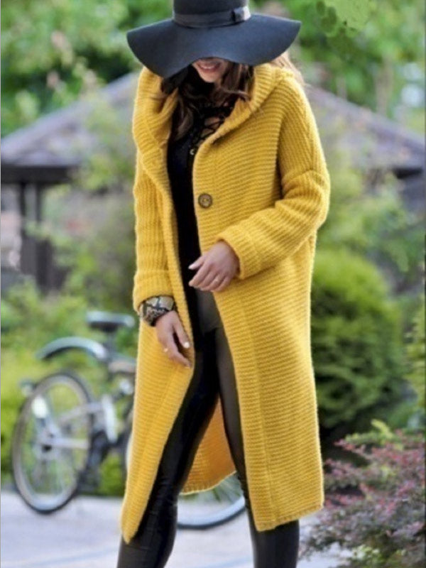 Abrigo largo de lana gruesa para mujer