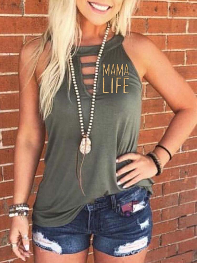 Frauen MAMA LIFE Letter Print Tank