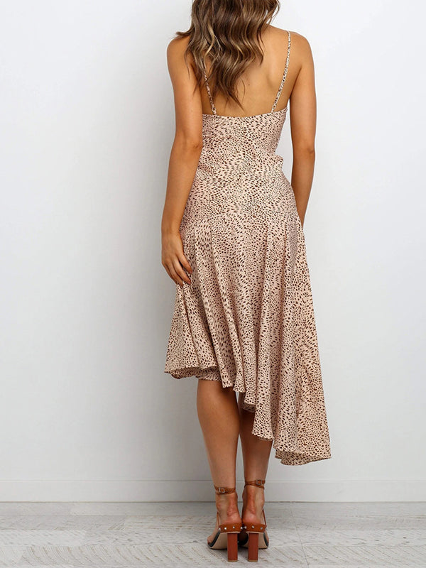 Sommer Leopardenmuster Sonnenkleid