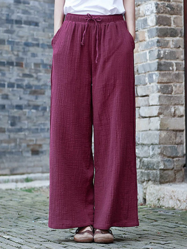 Corbatas grandes de lino y algodón retro para mujer