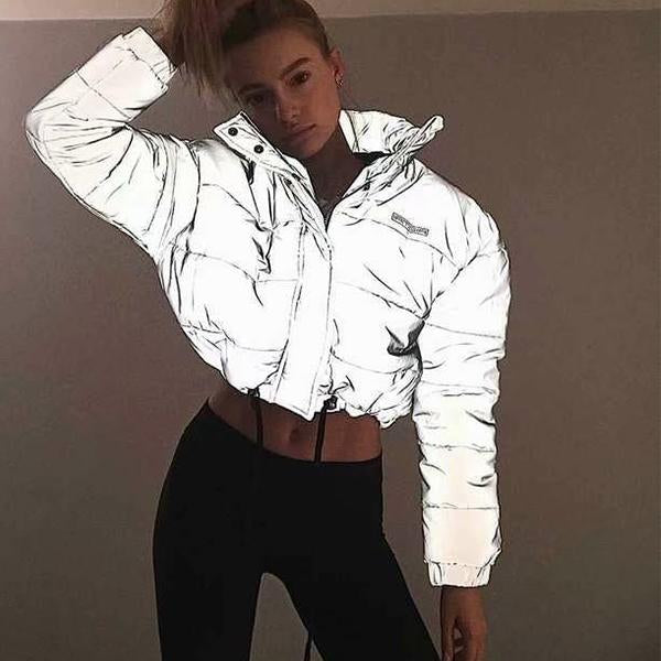 Chaqueta corta con reflejos nocturnos de algodón extragrande