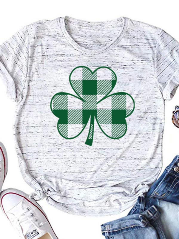 Camiseta de mujer con estampado de trébol