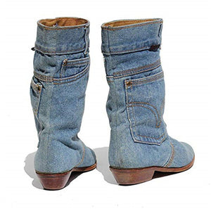 Nuevos zapatos de mezclilla de altura media y baja