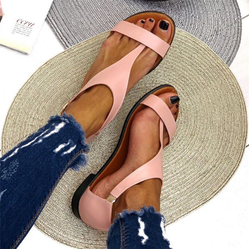 Frauenausschnitt Sandalen mit flachem Absatz