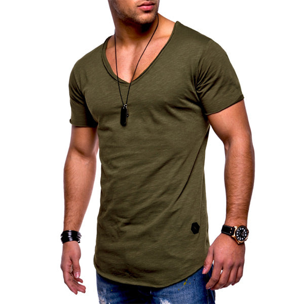 Camiseta de hombre con manga corta y cuello en V