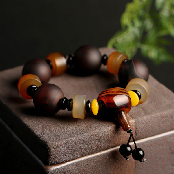 Pulsera de perlas de ágata mate para hombre