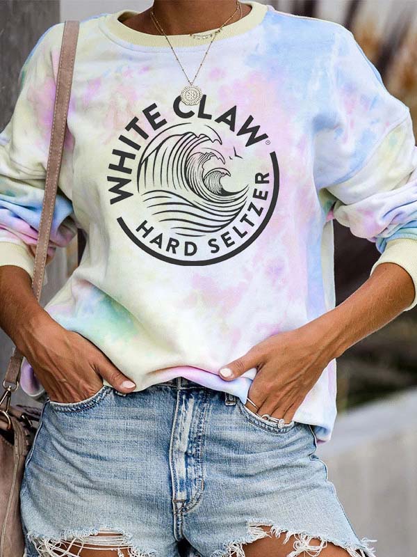 Suéter con efecto tie dye de garra blanca Solid Selters