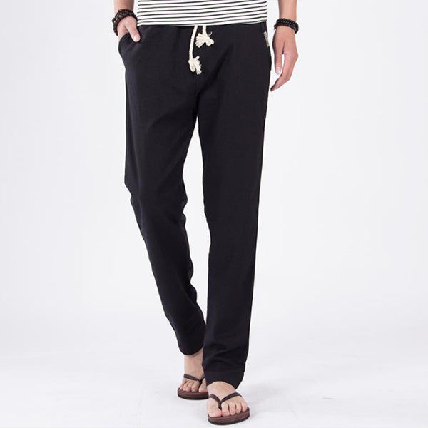 Calzoncillos de algodón y lino rectos para hombres