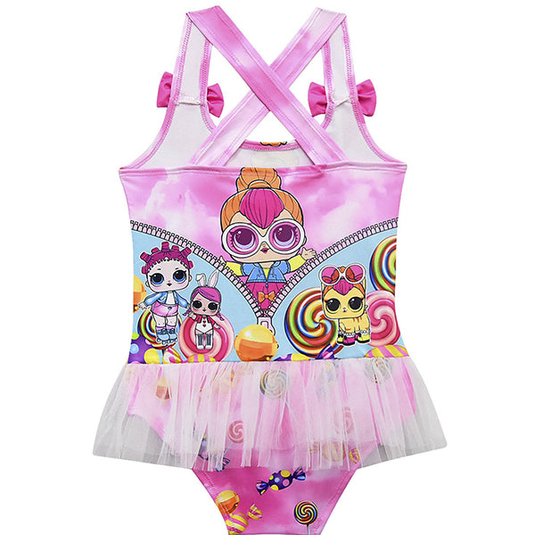 LOL surprise! Girls Fancy Bow Decoration One-piece swimwear