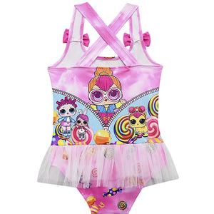 LOL surprise! Girls Fancy Bow Decoration One-piece swimwear