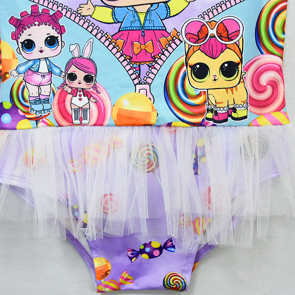 LOL surprise! Girls Fancy Bow Decoration One-piece swimwear