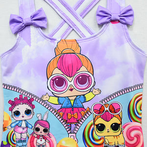 LOL surprise! Girls Fancy Bow Decoration One-piece swimwear