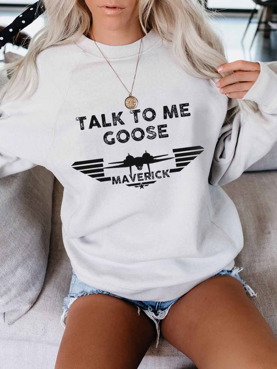 Háblame Sudadera informal estampada Goose Maverick