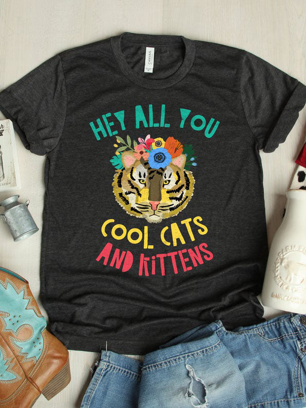 Cool gatos y gatitos con mangas cortas