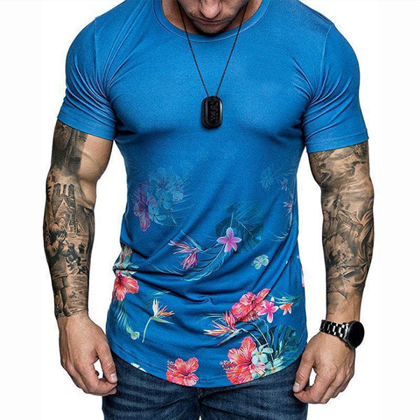 Lässiges Kurzarm-T-Shirt mit Rundhalsausdruck für Herren