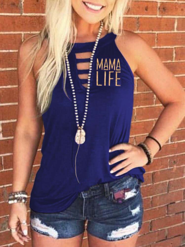Frauen MAMA LIFE Letter Print Tank