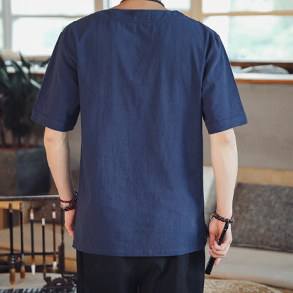 Leinen-T-Shirt der Männer im chinesischen Stil
