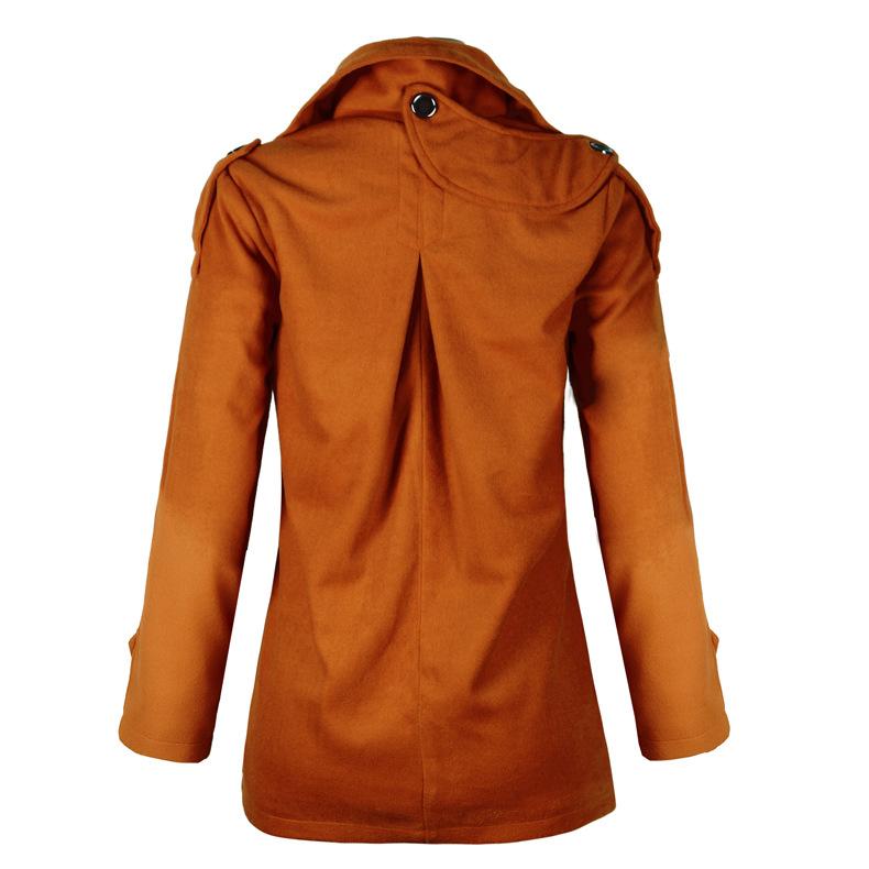 Plus Size Buttoned Solid Casual Shawl Collar Coat