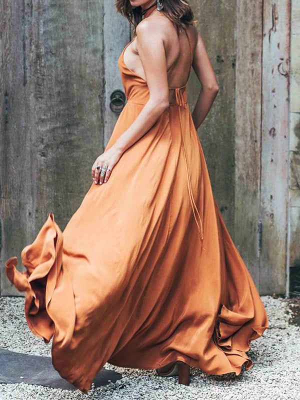 Elegantes Cutout Neckholder-Abendpartykleid