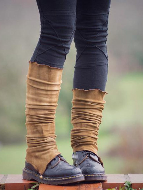 Moterų derliaus spalvos ekologiškos medvilnės dažymas „LegWarmer“