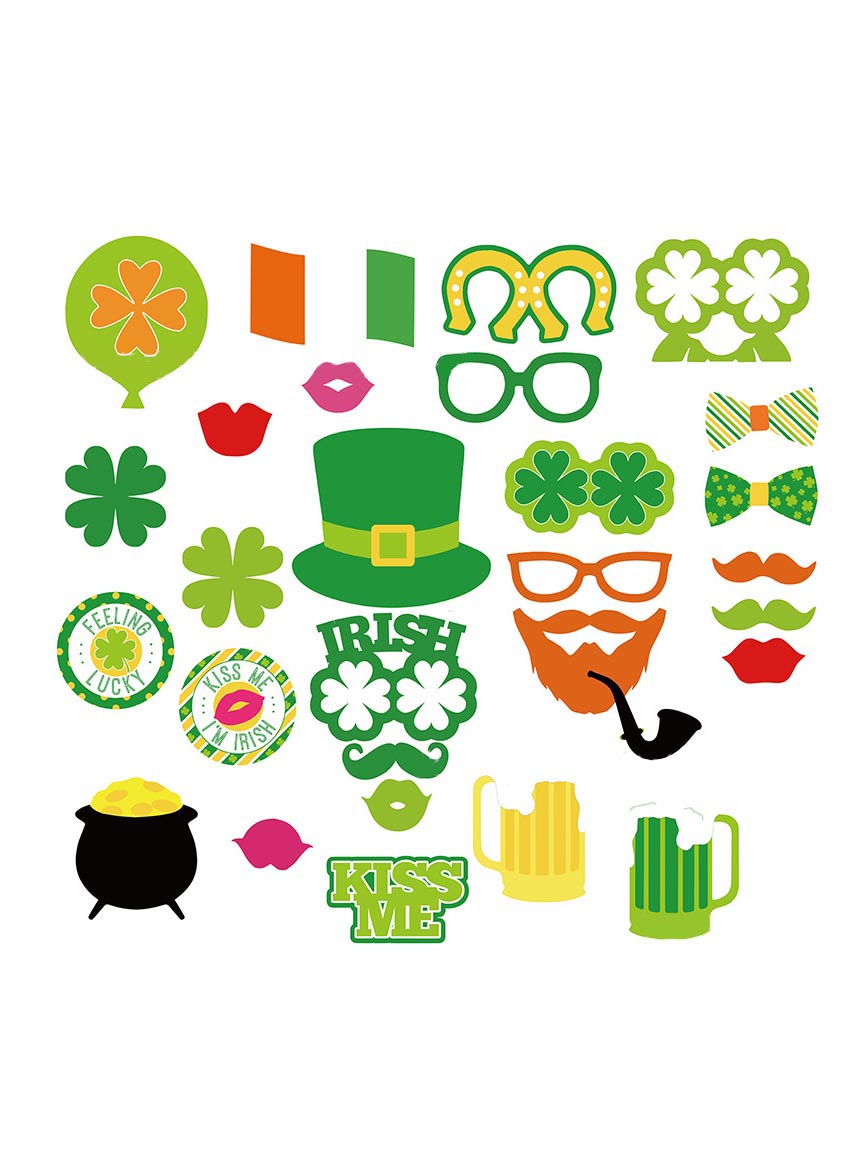 S t. Trébol de Patrick&#39;s set de 29 accesorios para fotografía