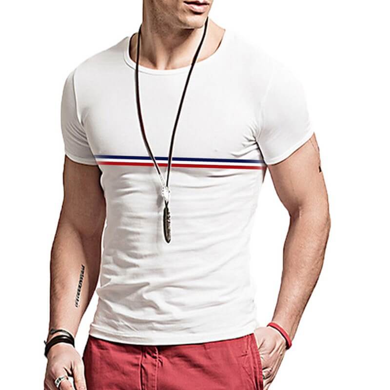 Camiseta casual, fina, fina, suave y de manga corta para hombre