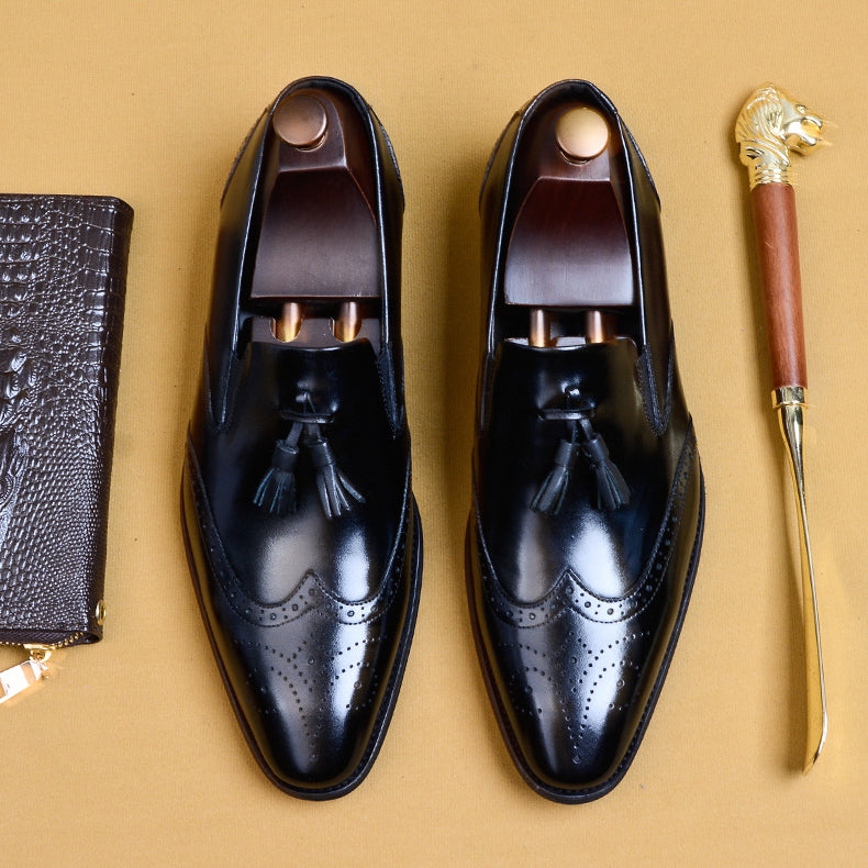 Hogaza de piel de vacuno europea y americana con cintura baja y punta plana