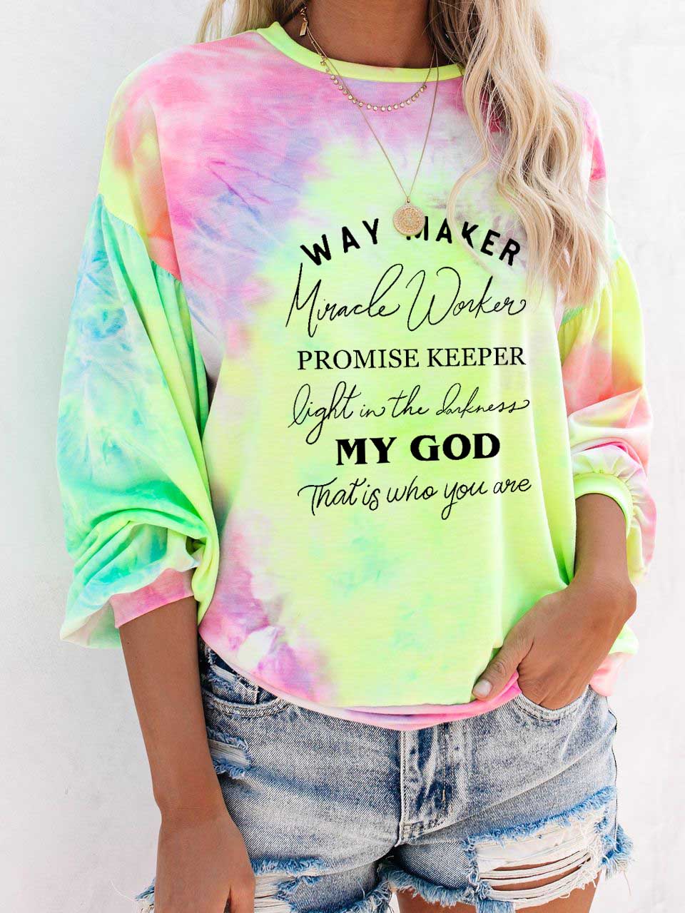 Way Maker Lyrics Faith marškinėliai ilgomis rankovėmis