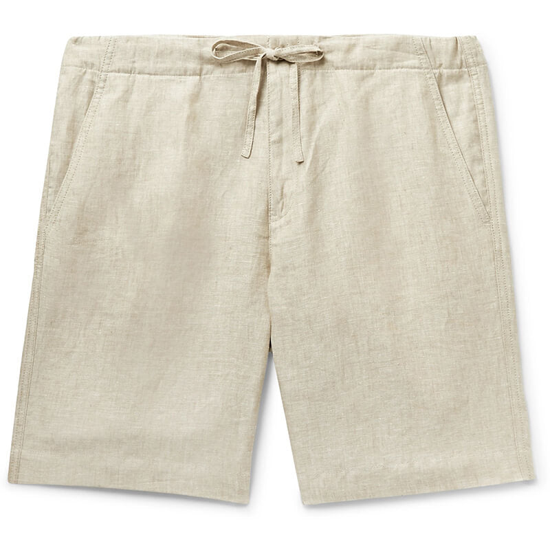 Cordones ultra suaves y cómodos de verano para hombres con cremallera, shorts de lino ecológicos