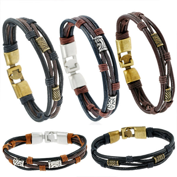 Pulsera de piel de vaca para hombre