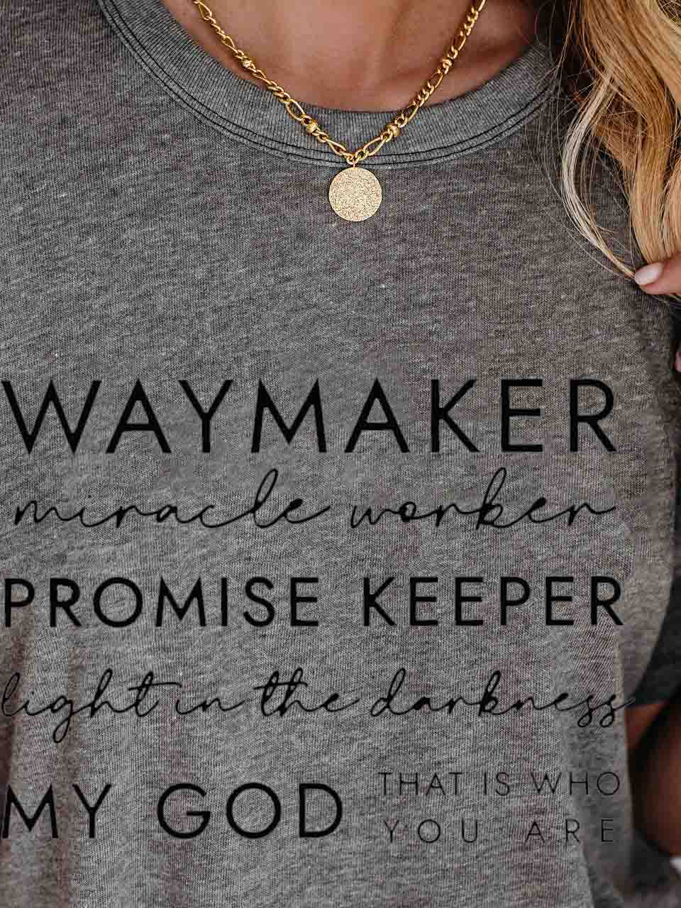 Frauen Way Maker Songtexte Faith Print T-Shirt