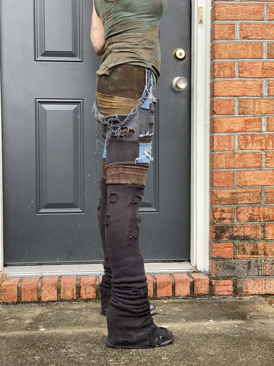 Leggings de mezclilla para mujer con aspecto arruinado