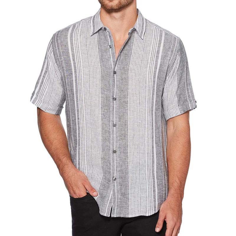 Herren Casual Summer Lightweight Cool Atmungsaktives Kurzarm-Baumwoll-Leinenhemd