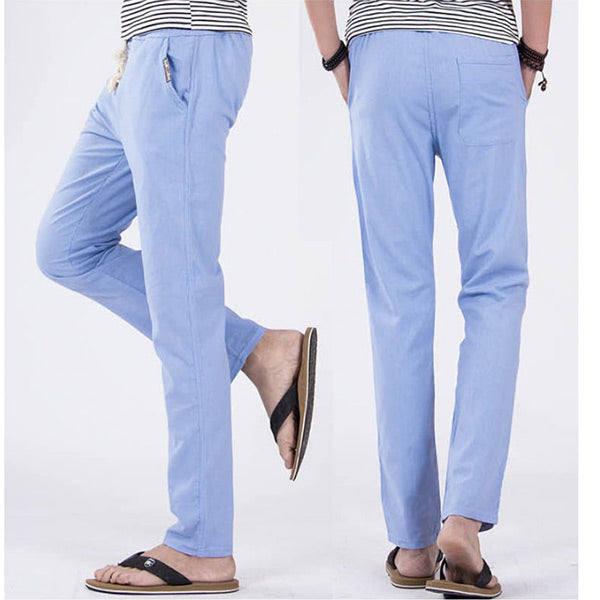 Calzoncillos de algodón y lino rectos para hombres