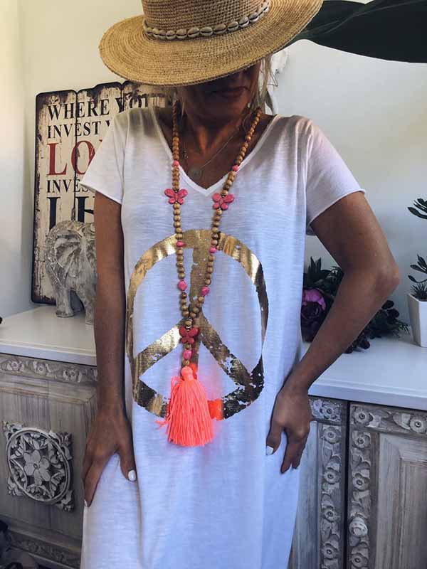 Friedenslogo bedrucktes Kleid