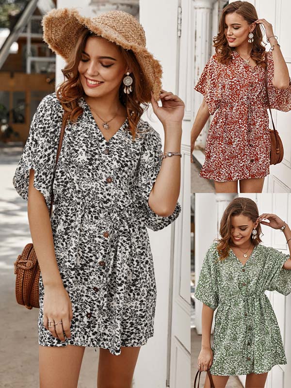 Mini vestido de mujer con estampado floral