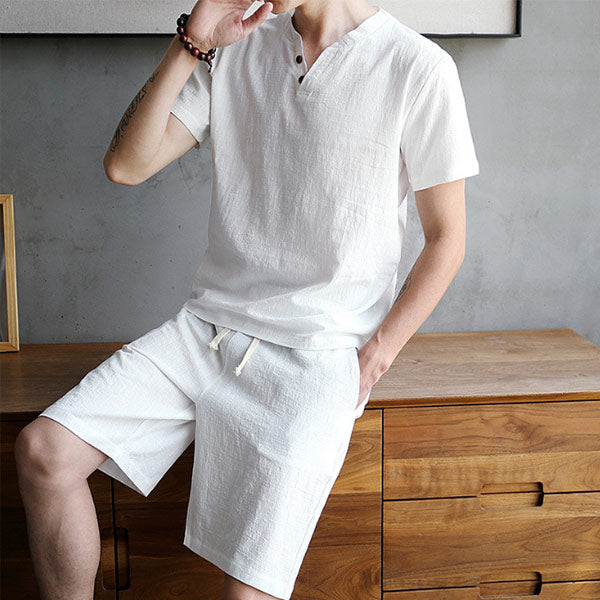 Shorts de hombre de algodón retro y lino.