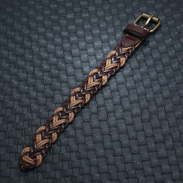 Pulsera de cuero tejida vintage para hombres.