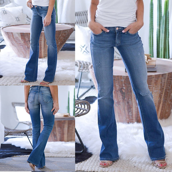 70er Jahre Stretch Hip Hugger estilo callejero Bell Bottom jeans