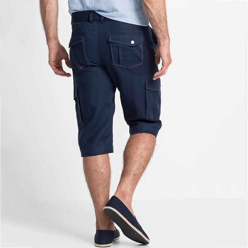 Shorts de lino ecológicos, cómodos, de verano, estilo callejero para hombres, cómodos y cortos