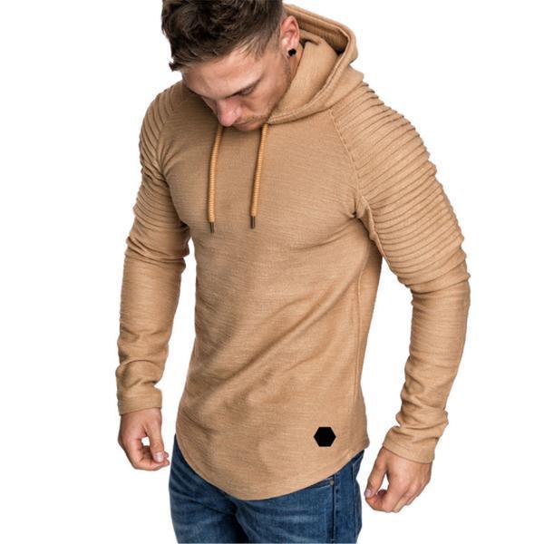 Sudadera con capucha de forro polar larga curva con dobladillo de manga sólida