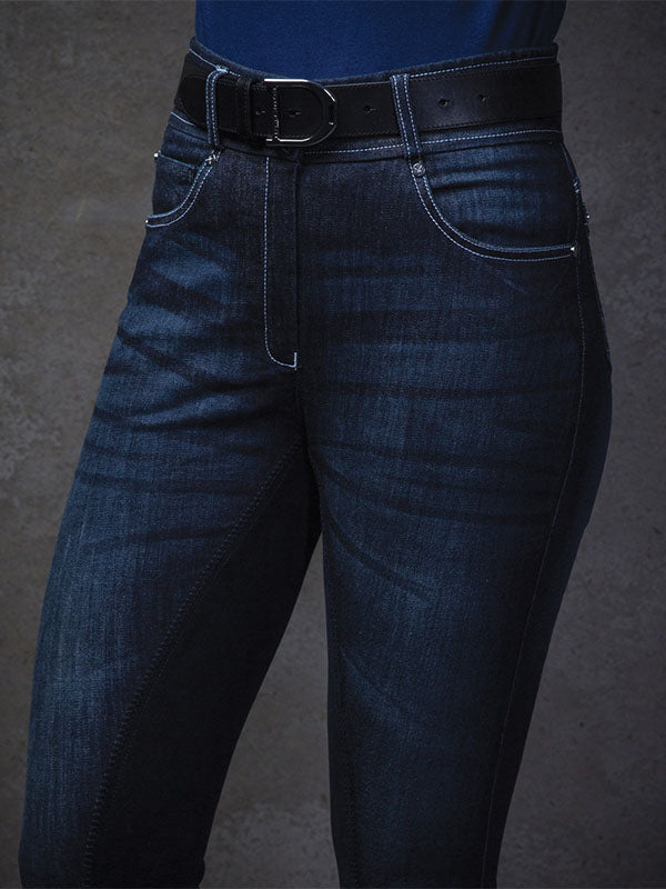 Bragas de mezclilla estampadas cosidas casuales para mujeres