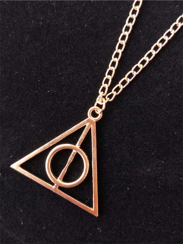 Luna death reliquias triángulo redondo retro colgante