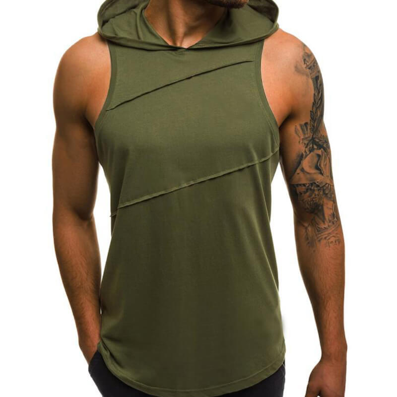 Mezclas de algodón fino, casual, cómodo, de color sólido para hombres sin mangas