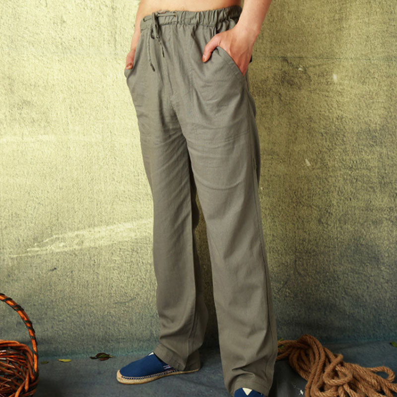 Pantalones casuales de lino para hombre