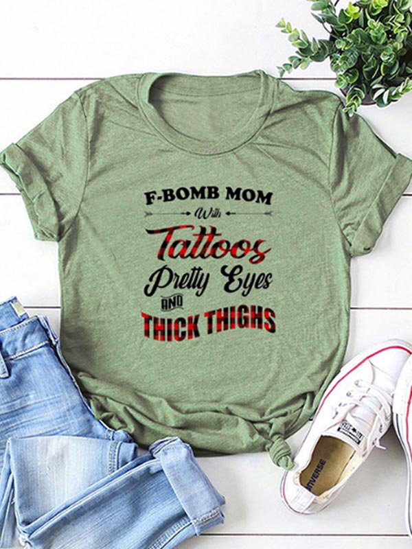 Camiseta de mujer con estampados F-BOMB MOM
